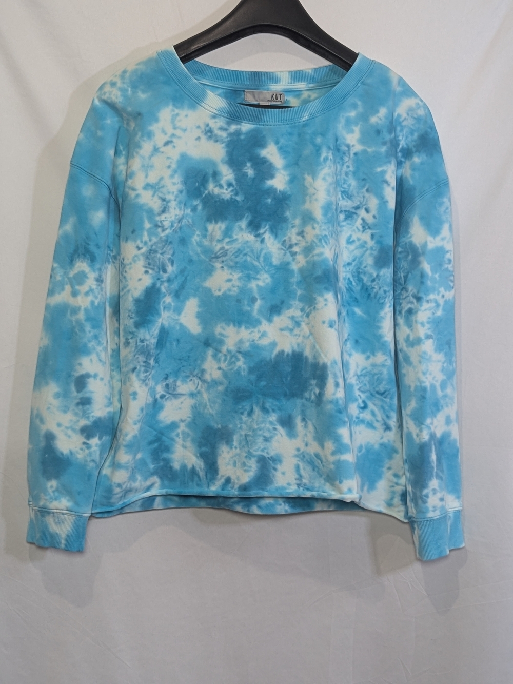 KUT from the Kloth Women’s Medium Blue Tie Dye Sweatshirt | 95% Cotton 5% Spande